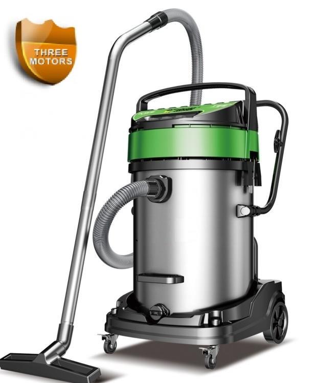 Stainless steel vacuum canister with heavy-duty wheels