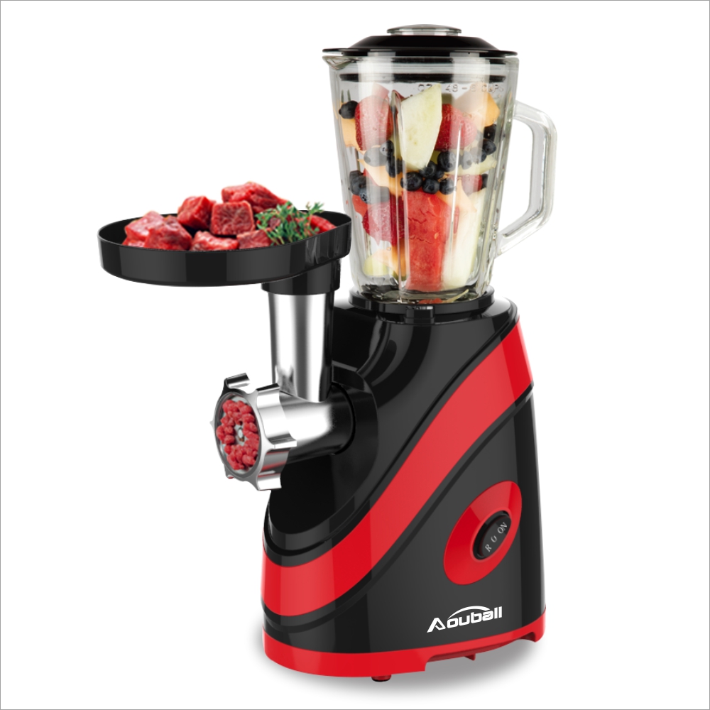 Electric Meat Grinder and Blender Combo with Glass Jar