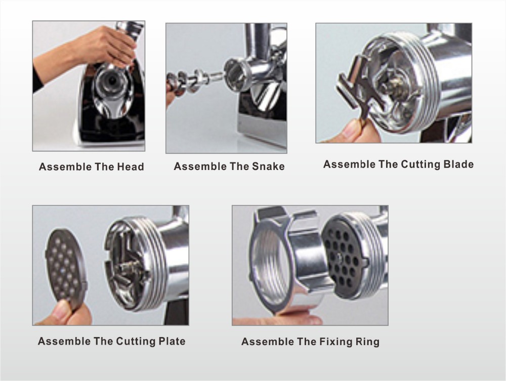 Assembly diagram of grinder head