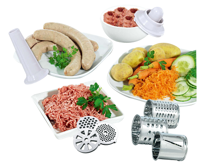 Various attachments for the meat grinder