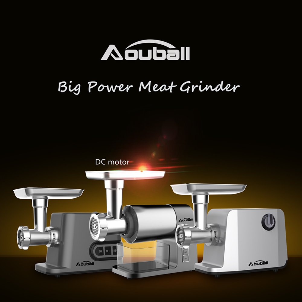 Meat grinder showing DC motor and gear box