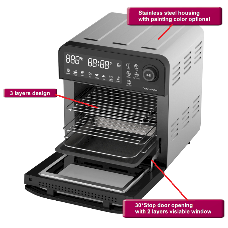 Air fryer door and interior design