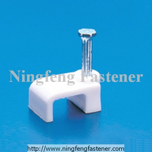 Flat Cable Clip with Hardened Steel Nail