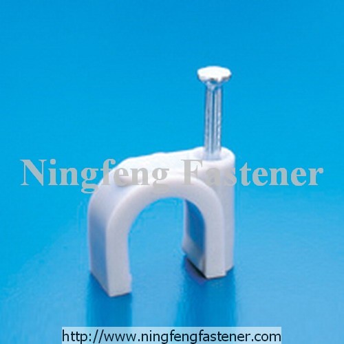 Round Cable Clip with Integrated Nail