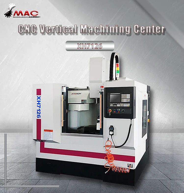Front view of the 3-axis CNC vertical machining center
