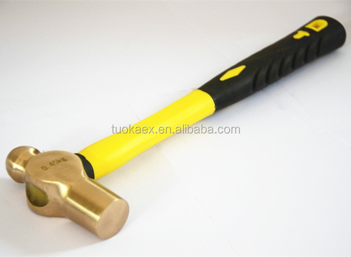 Close up of non-sparking hammer