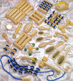 Wooden Massage Tool and Brush Set