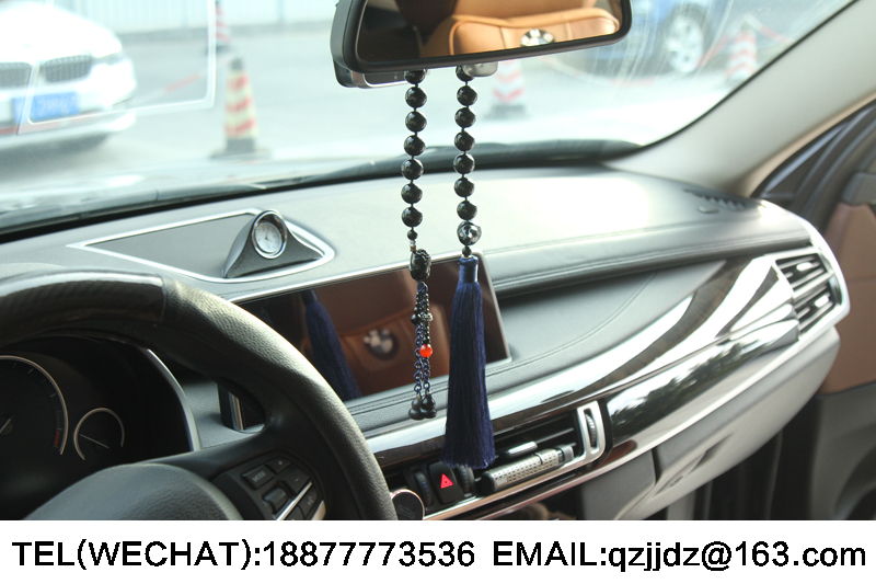 Obsidian Car Rearview Mirror Pendant with Tassel