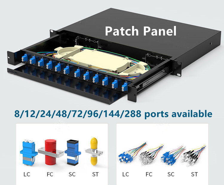 ODF Fiber Optic Patch Panel Distribution Box 12 24 48 96F Termination Enclosure FC SC ST - Image 3