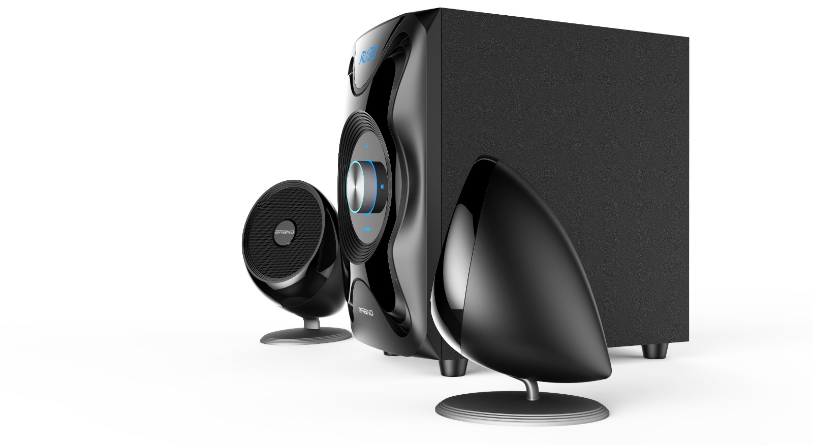 14W 2.1-Channel Computer Speaker System with USB, SD, Bluetooth, and FM Radio