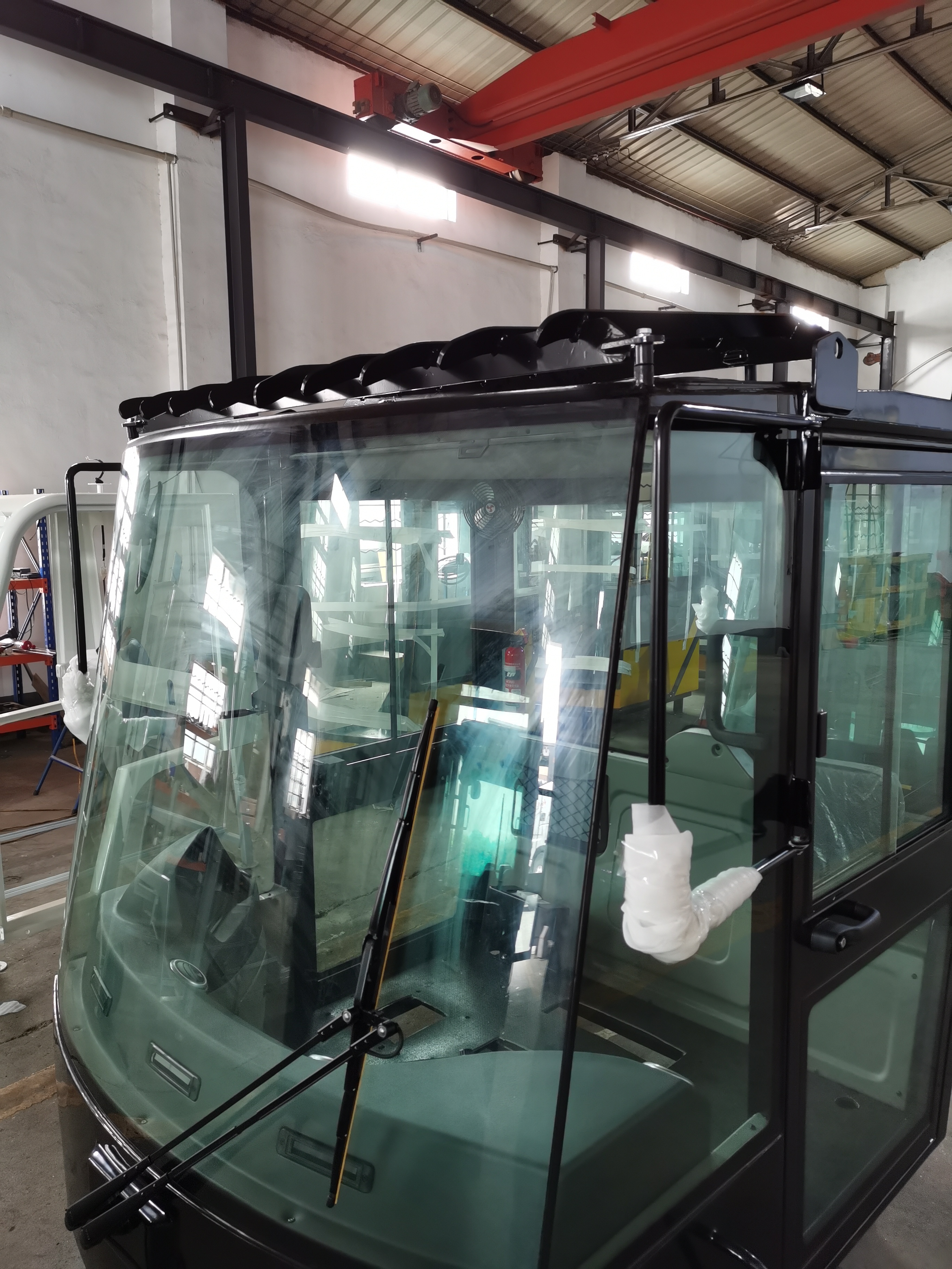 Heavy machinery operator cabin exterior view