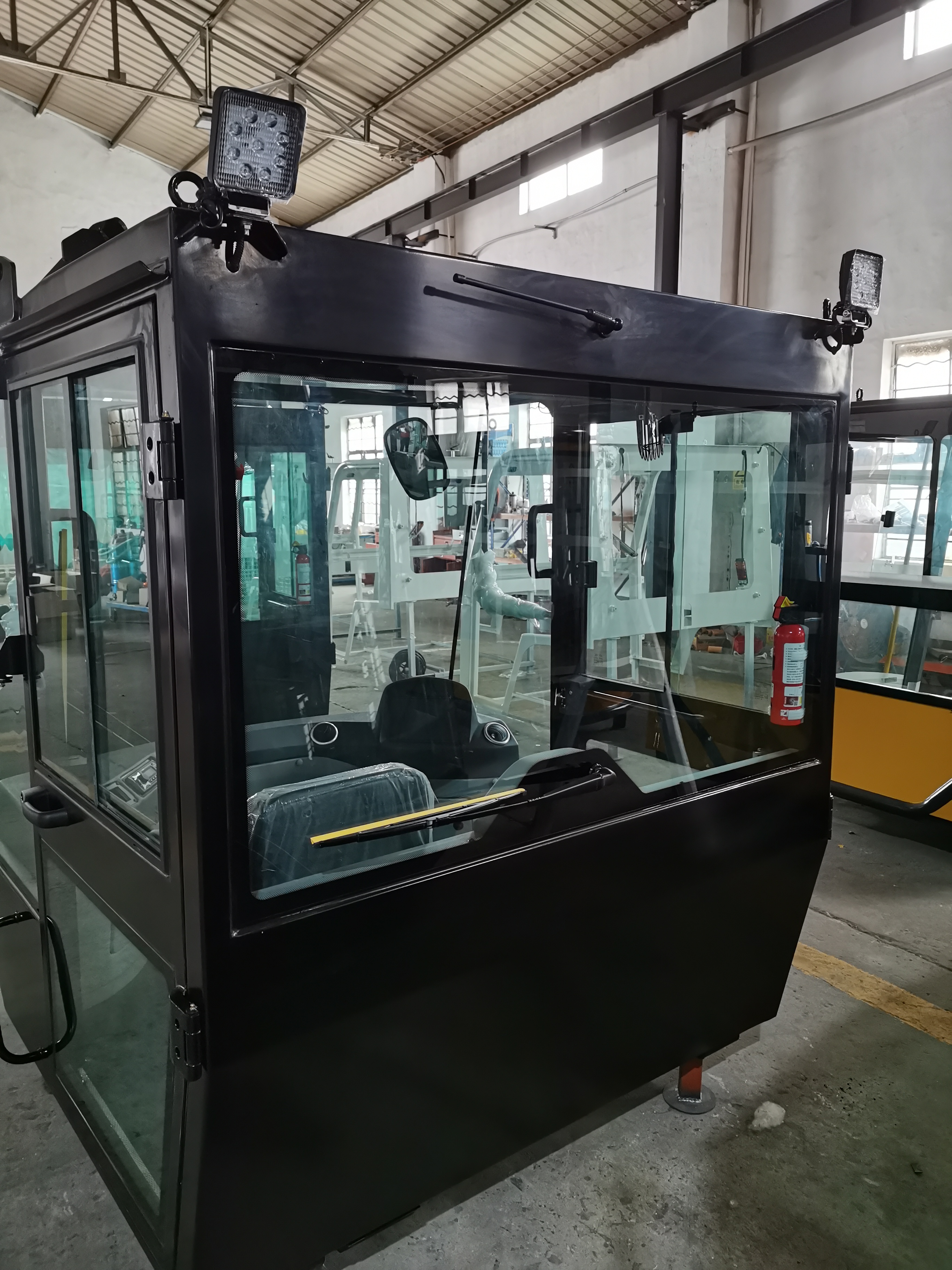 Machinery cabin door and frame