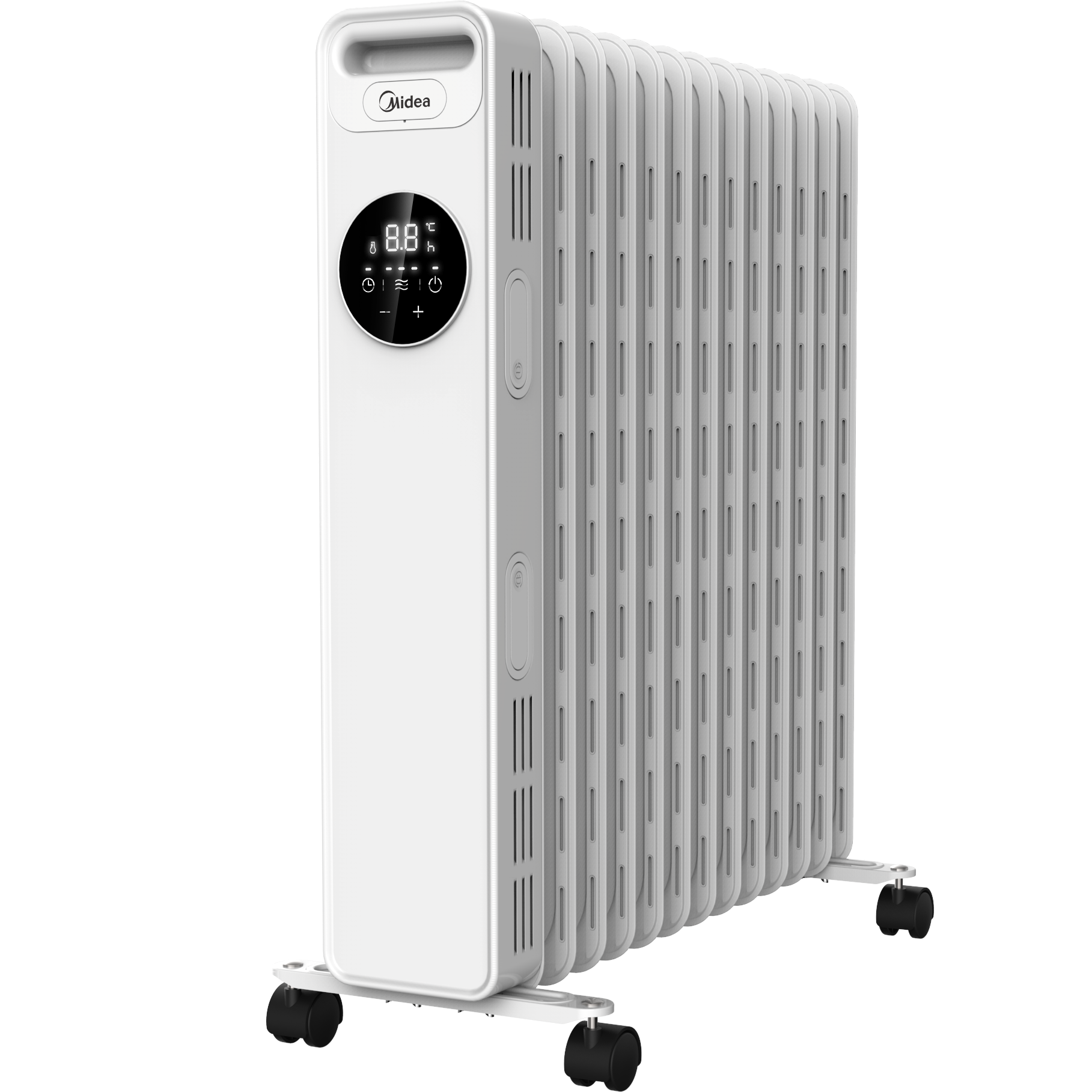 Oil Filled Radiator mobile electric oil heater thermal White LED display with touch control Safe wire storage rapid heating - Image 2