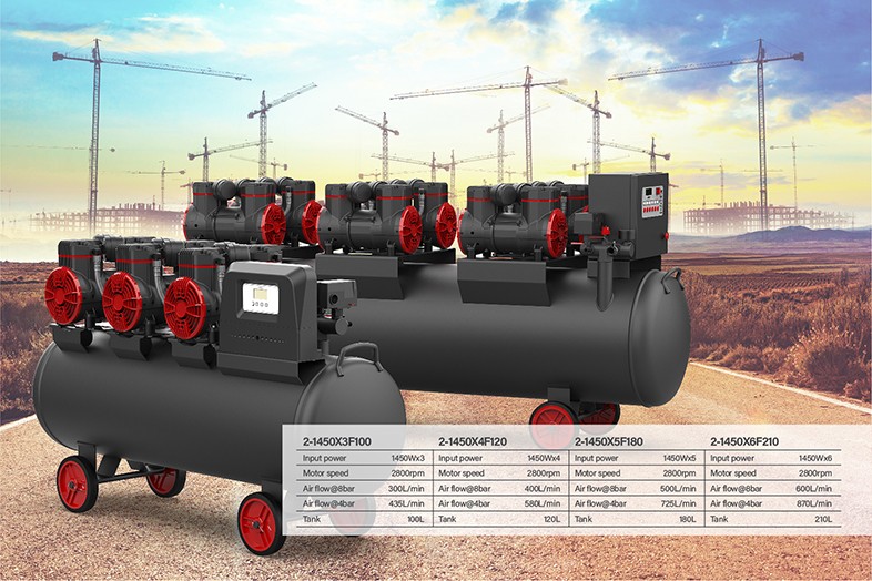 Oil-Free Air Compressor with 120L Tank