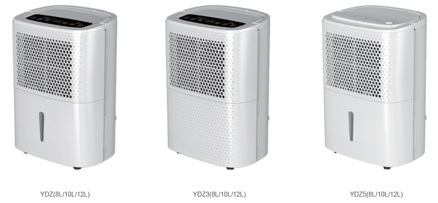 Portable electronic dehumidifier unit with LED display