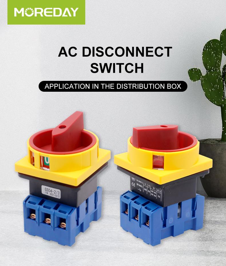 AC disconnect switch installed in a distribution box