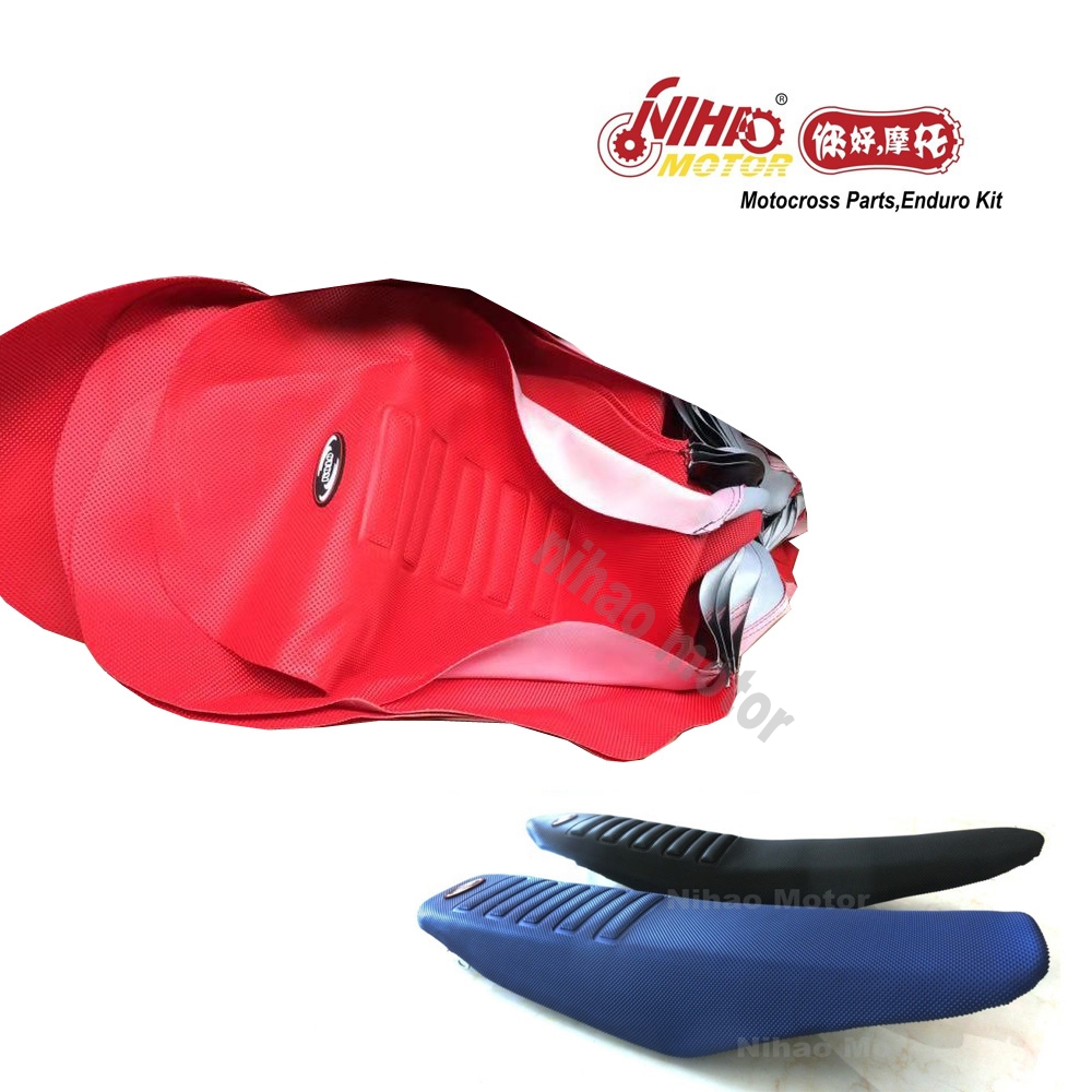 Universal motocross seat cover laid flat