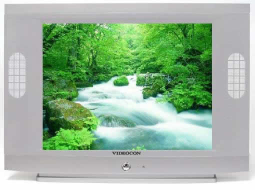 Vintage CRT Television with Nature Scene Display