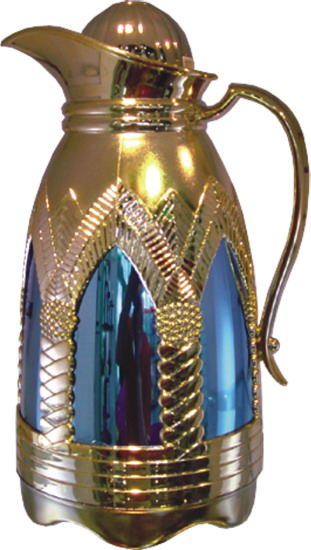 Ornate Thermal Carafe with Gold-Tone Finish
