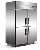 Commercial Four-Door Stainless Steel Refrigerator