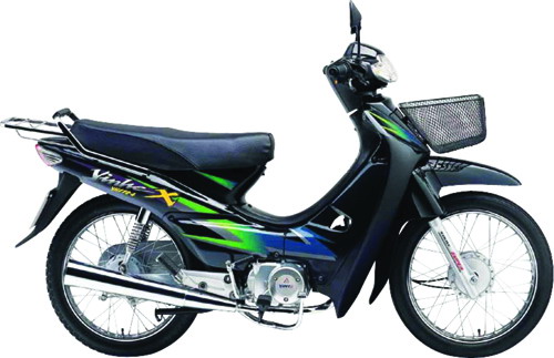 Step-Through Frame Motorcycle with Basket and Rack