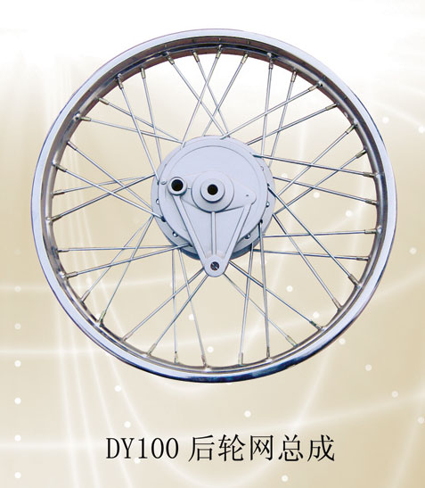 Motorcycle Rear Wheel Assembly with Chrome Rim