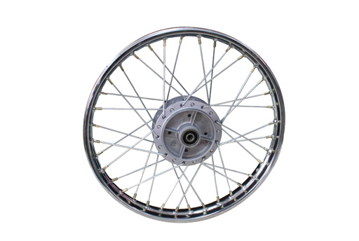 Motorcycle Spoked Wheel with Chrome Rim