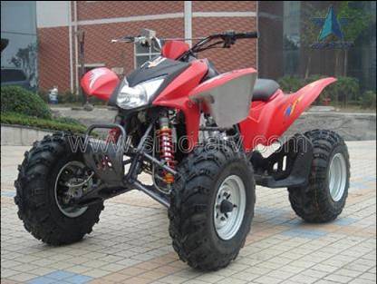 Red Single-Rider All-Terrain Vehicle (ATV)