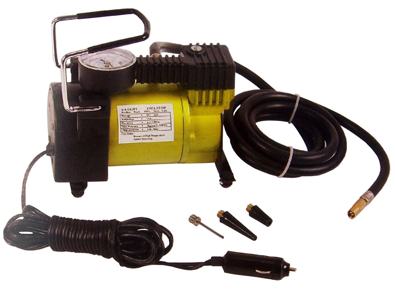 Portable Electric Tire Inflator with Nozzle Attachments