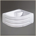Corner Acrylic Bathtub with Molded Seat