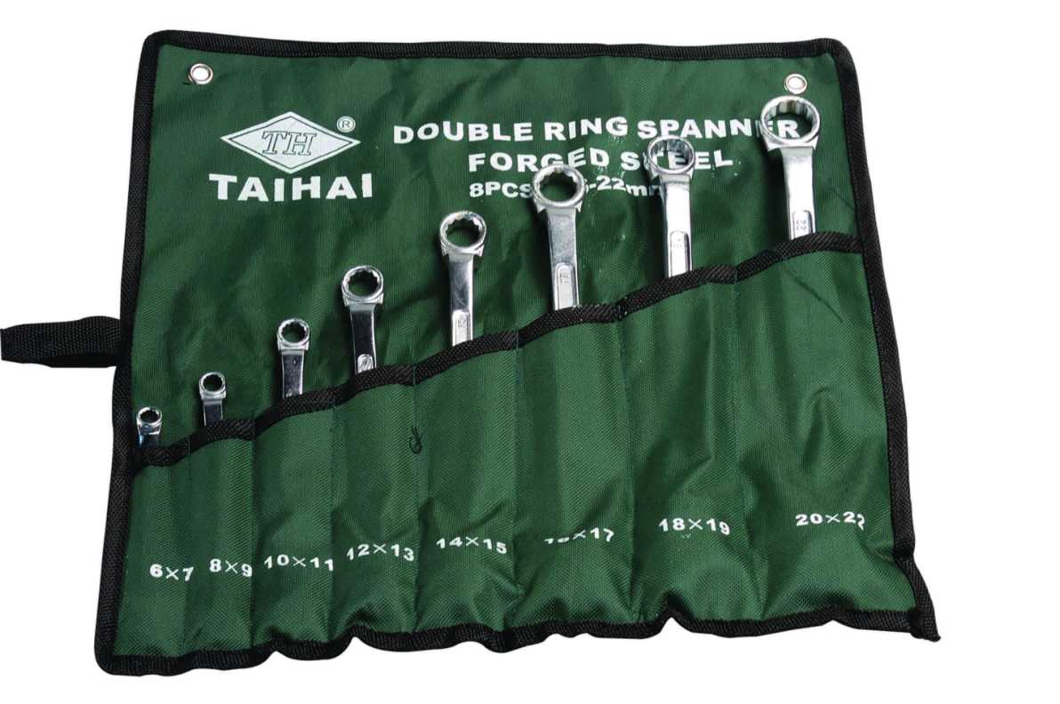 Metric Double Ring Spanner Set, 6-22mm, 8-Piece