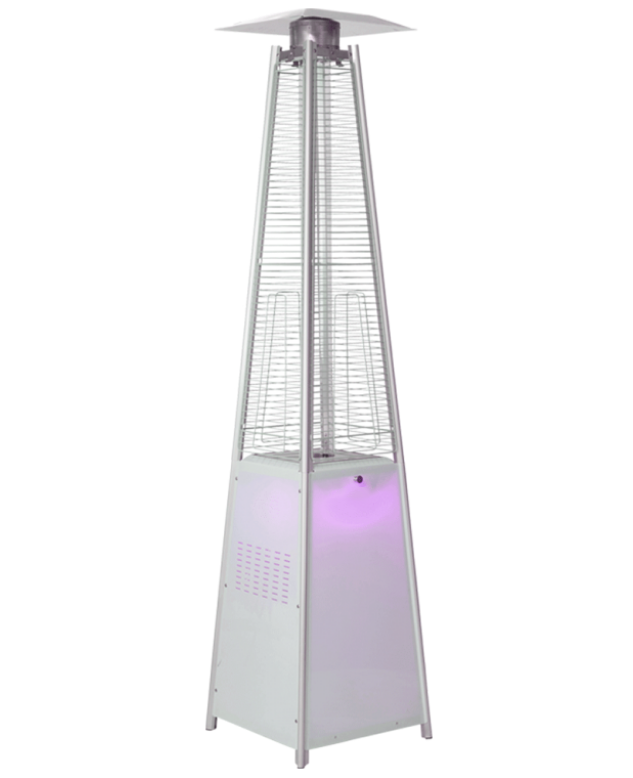 Square Glass Tube Flame Heater with LED Lighting