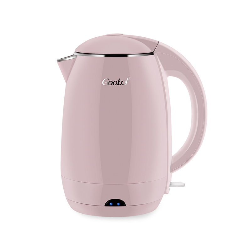Oval Shape Pink Color Double Wall S/S 304 Electric Kettle National Design - Image 2