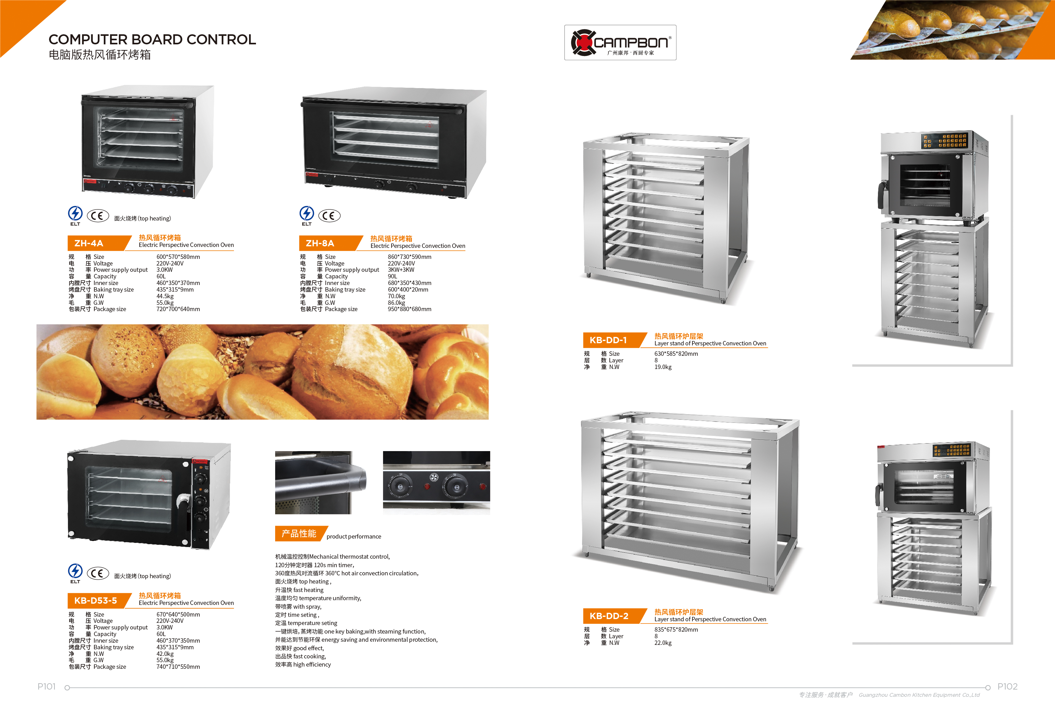 Mechanical control convection ovens and accessories