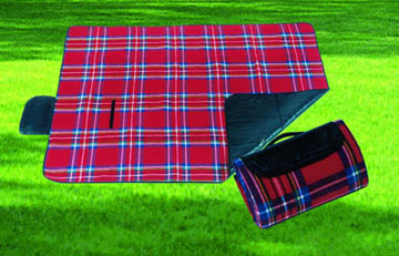 Plaid Picnic Blanket with Carrying Handle