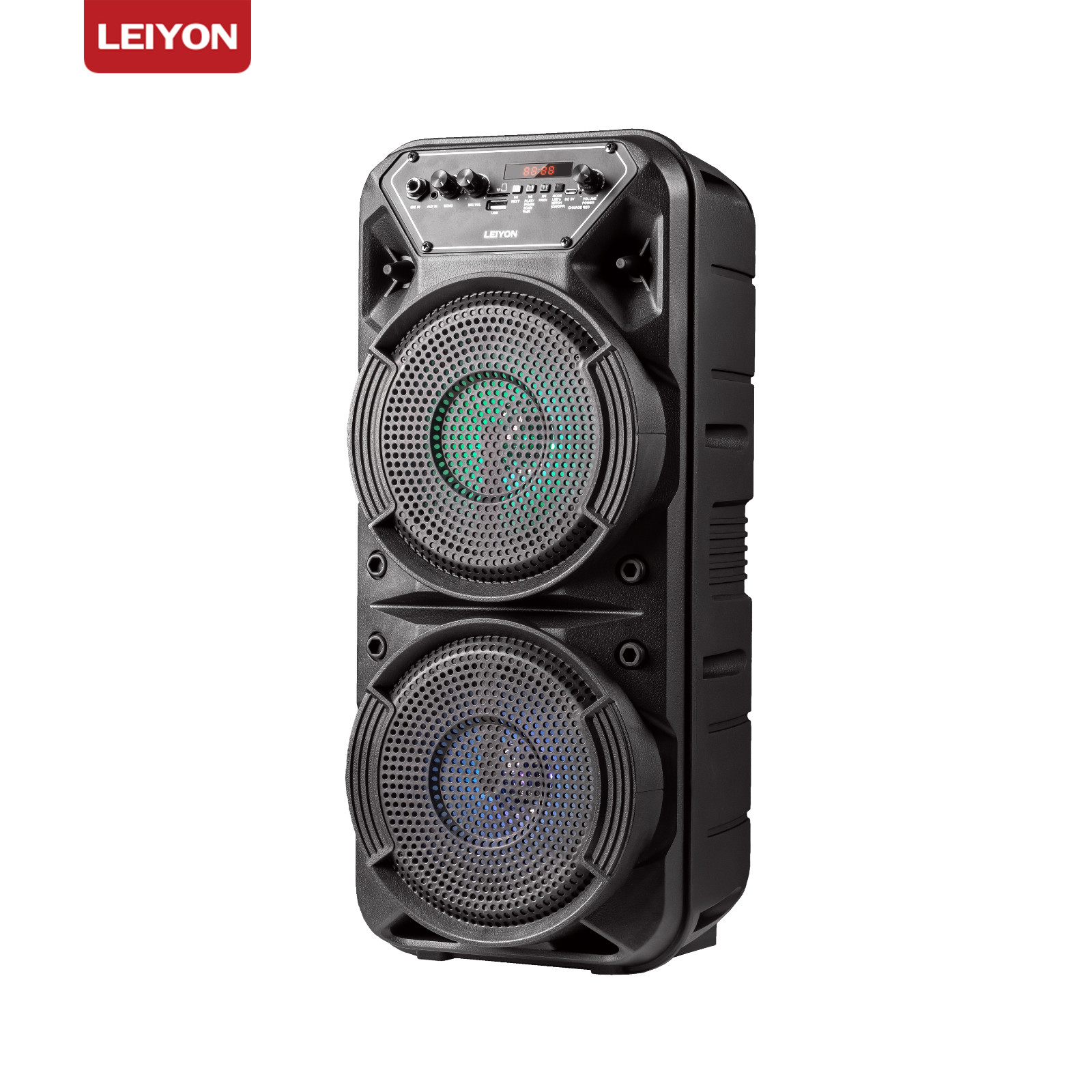Portable PA Speaker with Dual 6.5-inch Drivers and Rechargeable Battery