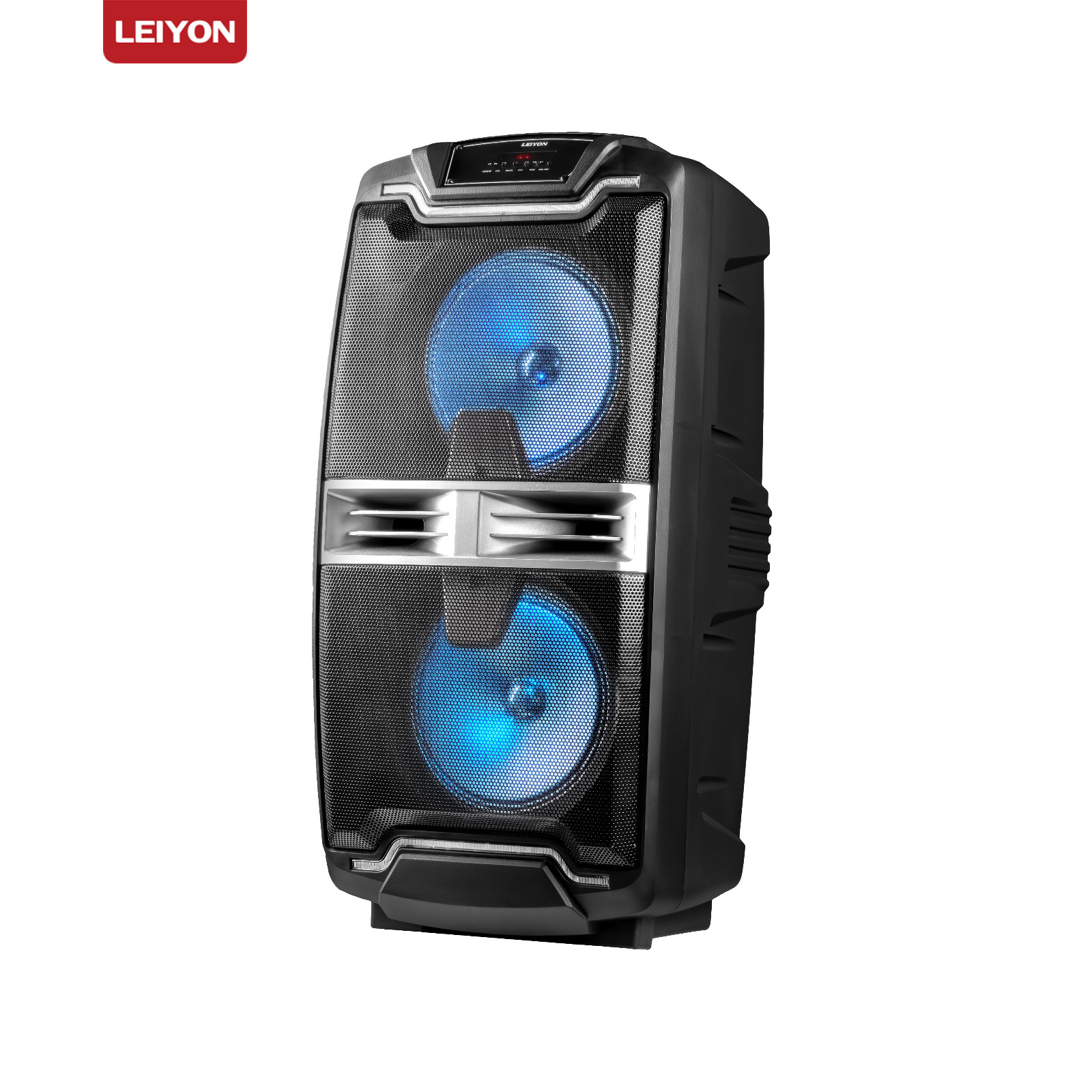 PA Speaker Double 8"Trolley Speaker Sound System with Built in Rechargeable Battery - Image 2