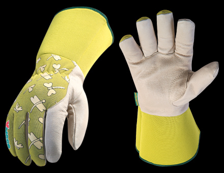 Leather Palm Gardening Gloves with Gauntlet Cuff