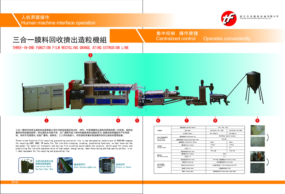 Film Recycling Granulating Extrusion Line