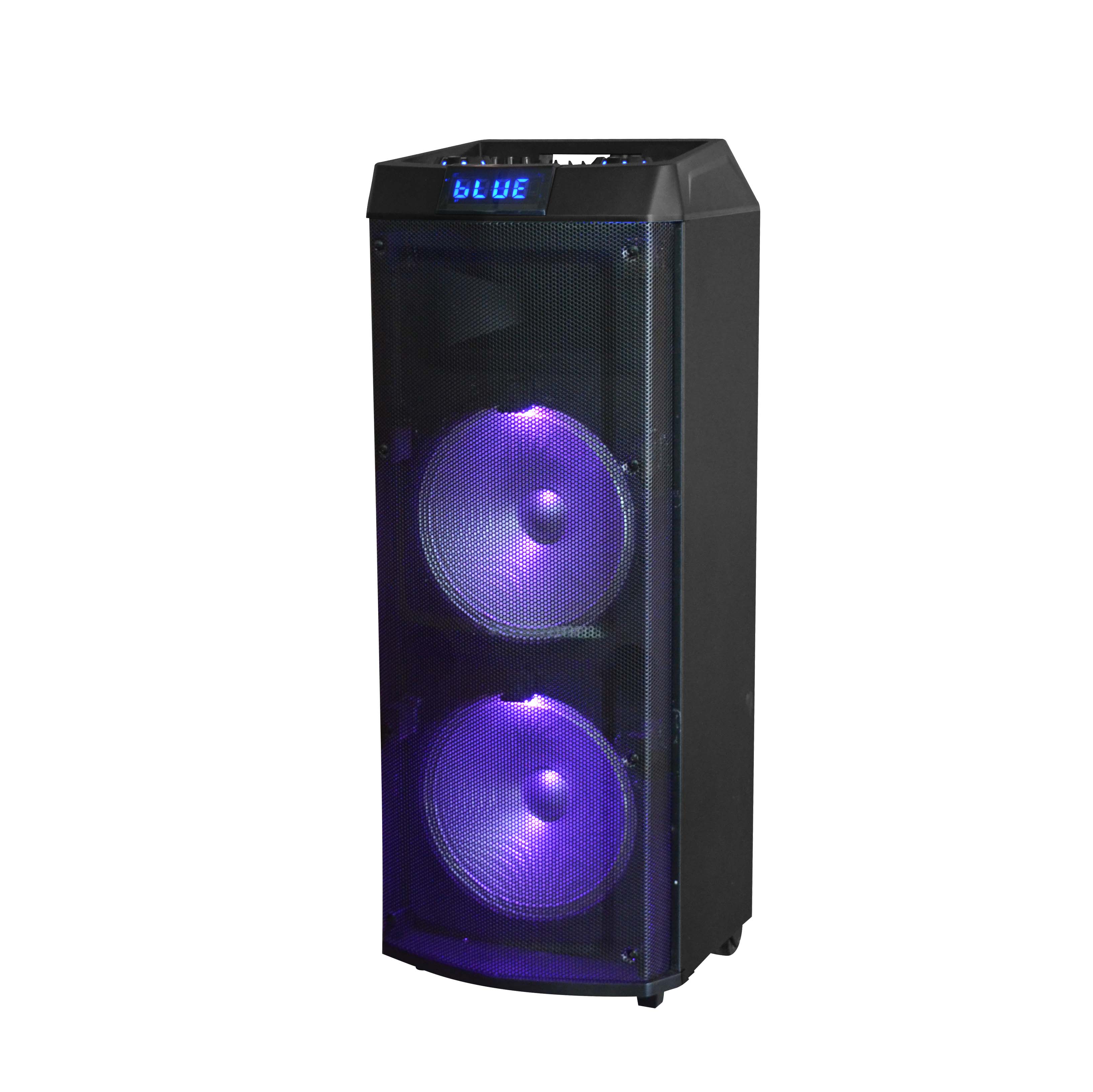Dual-Speaker Portable Party Speaker with LED Illumination