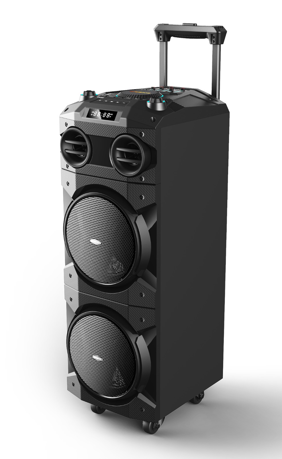 Party Speaker With Flashing Light/Microphone Jack/Wireless Microphone/With Wheels - Image 2