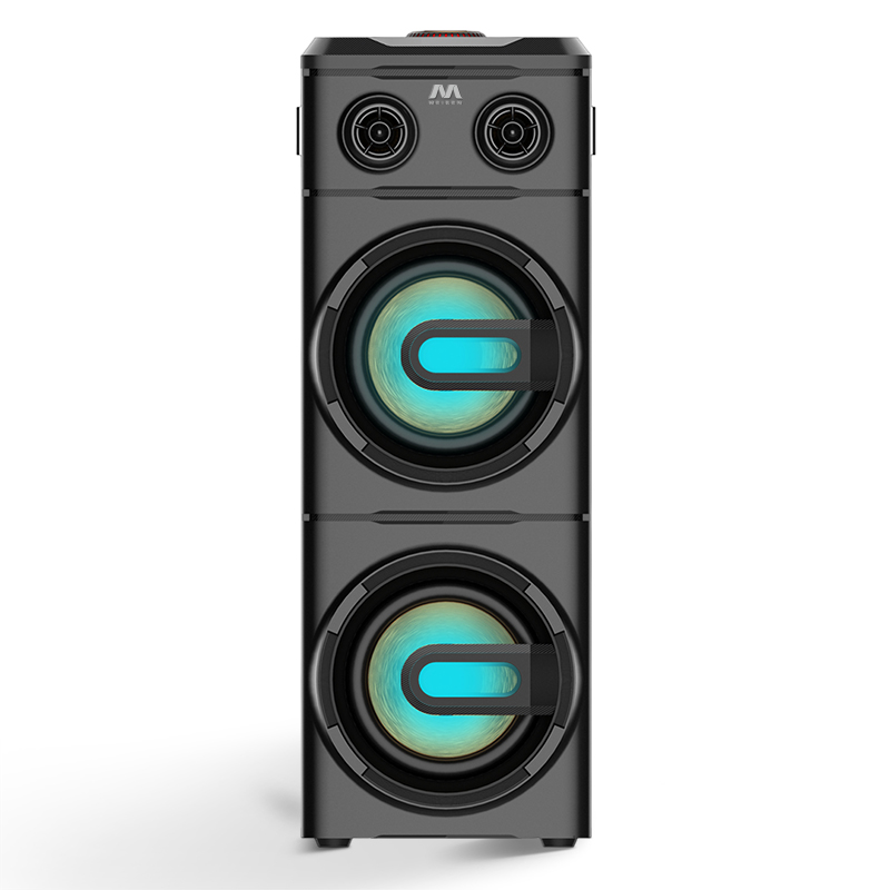 Portable Party Speaker with Wireless Microphone and Flashing Lights