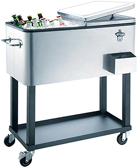 Outdoor Wheeled Ice Chest with Bottle Opener