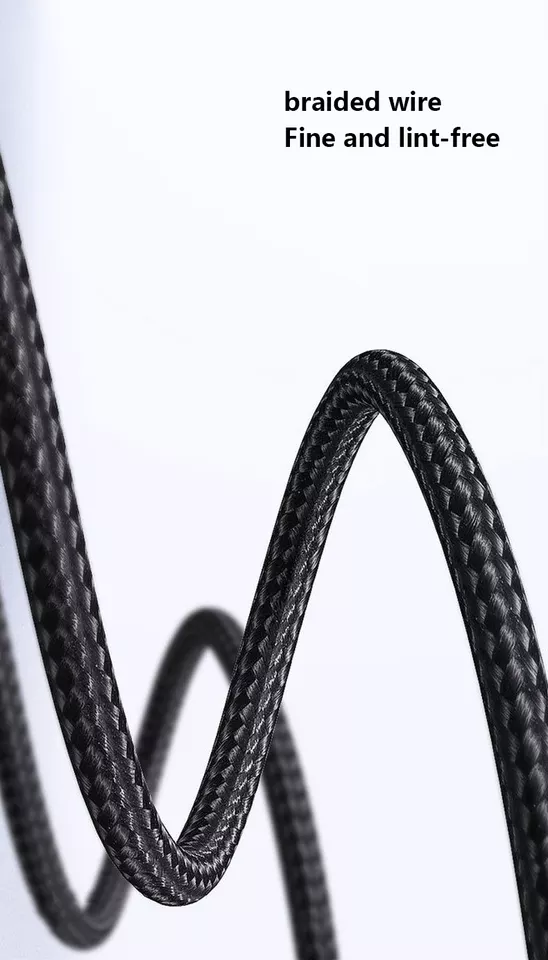 Close up of braided cable exterior