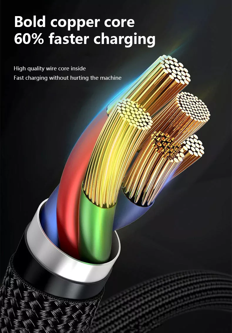 Internal cable structure showing copper core