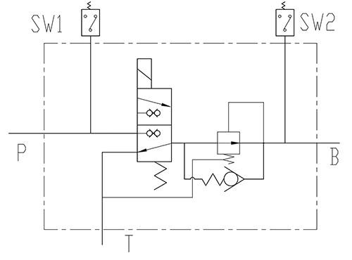 Hydraulic circuit diagram for the solenoid brake valve