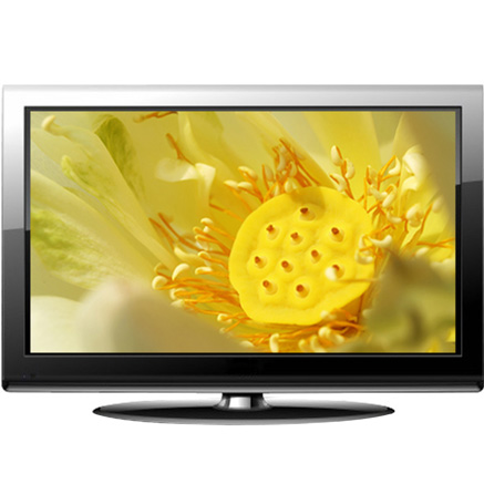 Flat Screen Television with Silver Bezel