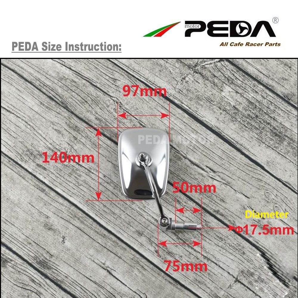 PEDA 2018 Cafe racer parts vintage mirror Square stainless steel motorcycle vintage sidevi - Image 3