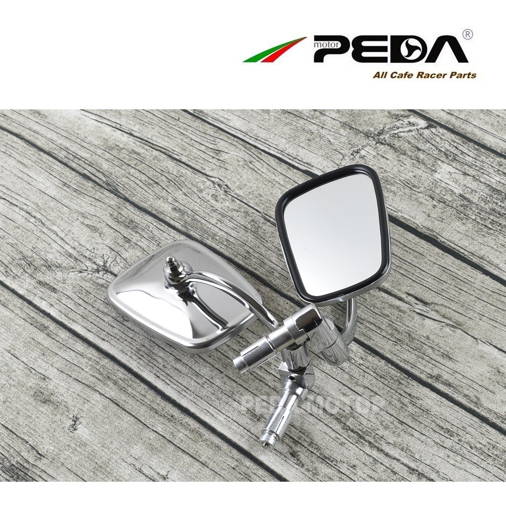 Side view of vintage motorcycle mirror