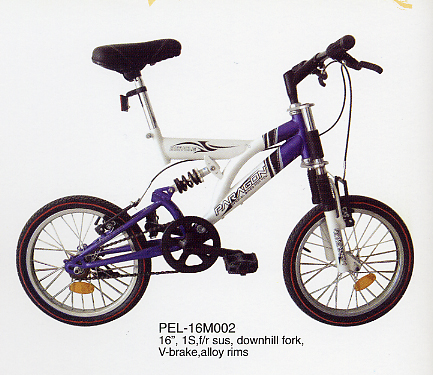16-Inch Single-Speed BMX Bike with Full Suspension